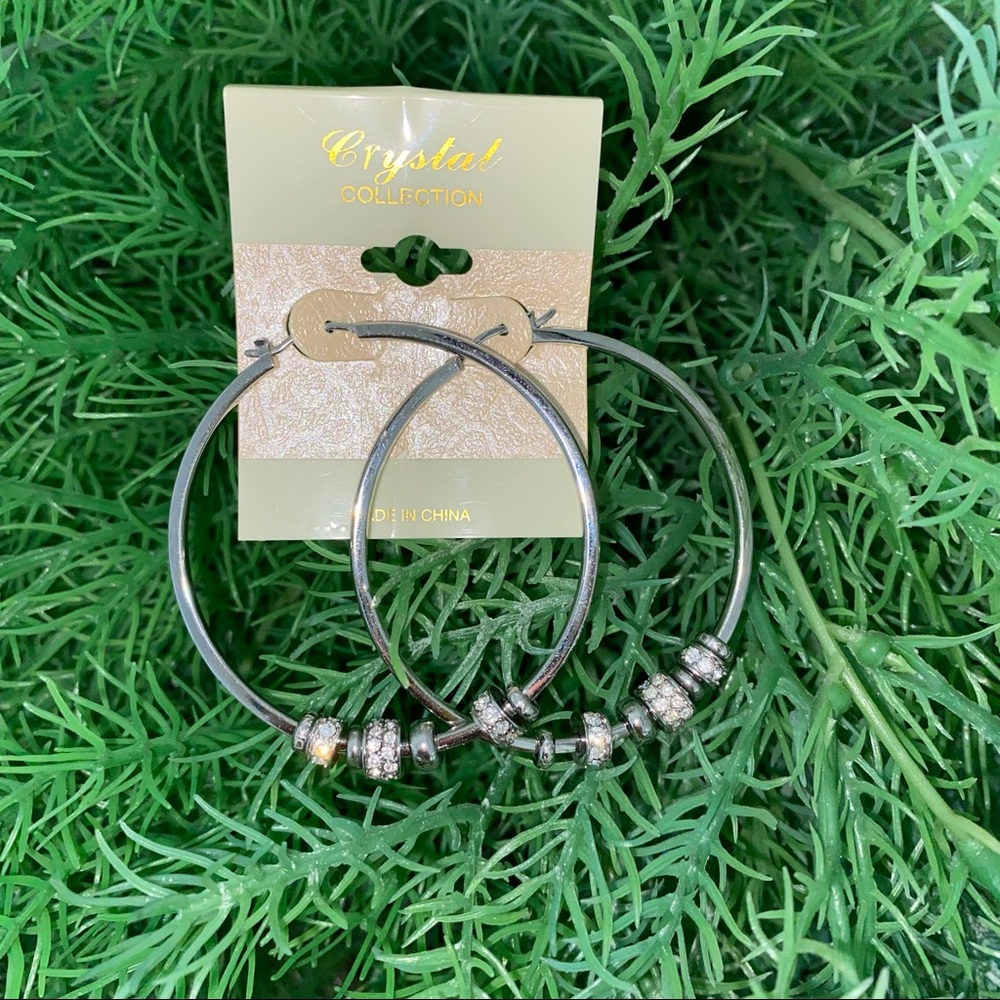 Hoop Earings with crystal beads